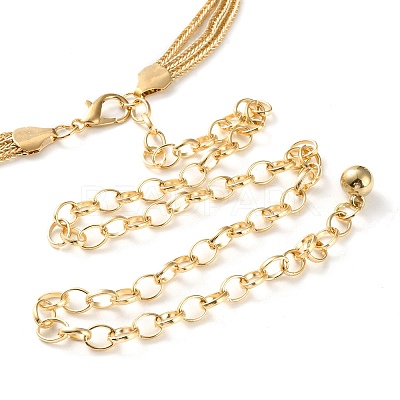 Alloy Flat Round Link Chain Belts AJEW-U019-02KCG-02-1