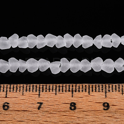 Frosted Transparent Glass Beads Strands GLAA-N016-4mm-11-1