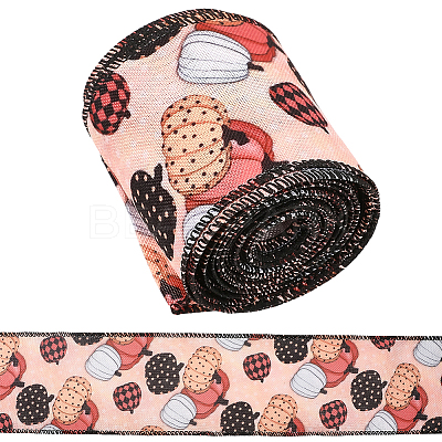 Pumpkin Pattern Polyester Ribbon OCOR-WH20003-66-1