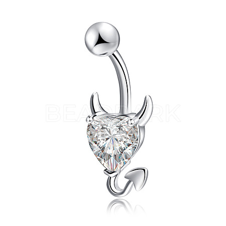 Clear Cubic Zirconia Belly Button Rings WG9960A-34-1