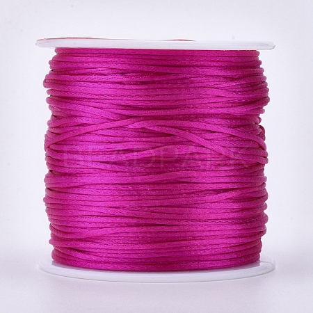 Round Nylon Satin Rattail Cord NWIR-WH0009-15A-03-1