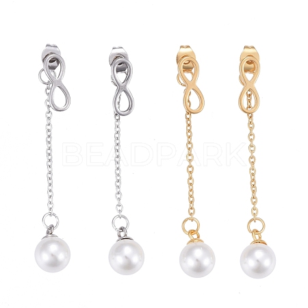 304 Stainless Steel Chain Tassel Earrings EJEW-I248-19-1