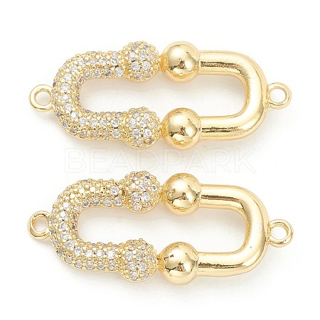 Brass Micro Pave Clear Cubic Zirconia Links Connectors X-ZIRC-M117-25G-1