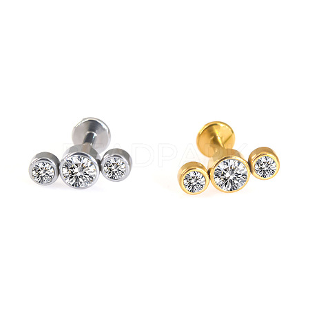 316L Surgical Stainless Steel & G23 Titanium Crystal Rhinestone Labrets for Women Men WG3A239-09-1