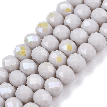 Electroplate Opaque Solid Color Glass Beads Strands LS-EGLA-A044-P6mm-L19-1