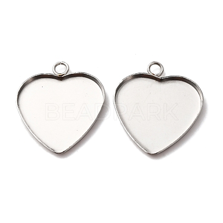 304 Stainless Steel Pendant Cabochon Settings STAS-D379-09C-P-1