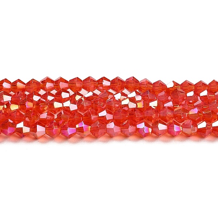 Transparent Electroplate Glass Beads Strands EGLA-A039-T4mm-B14-1