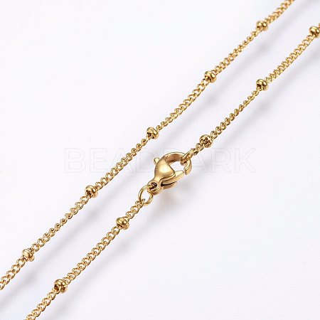 304 Stainless Steel Chain Necklaces MAK-L015-40G-1