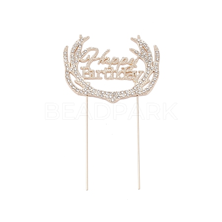 Alloy & Rhinestone Cake Insert Card Decoration AJEW-WH0248-06KCG-1