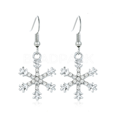 Snowflake Alloy Dangle Earrings FS-WGD9918-21-1