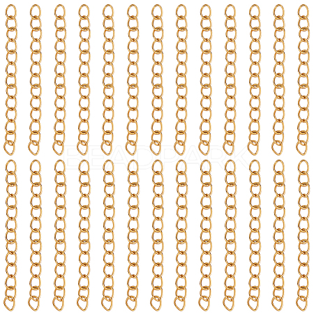 100Pcs Ion Plating(IP) 304 Stainless Steel Chain Extender STAS-BBC0006-14B-1