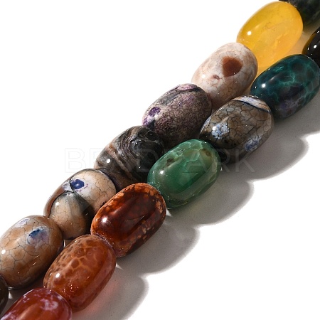 Natural Fire Crackle Agate(Dyed & Heated) Beads Strands G-H091-C01-01-1