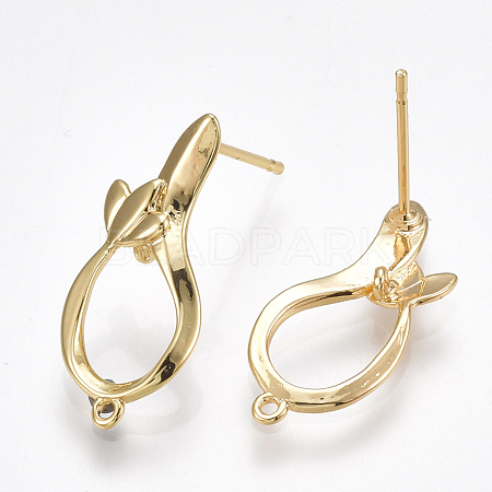 Brass Stud Earring Findings KK-T038-289G-1