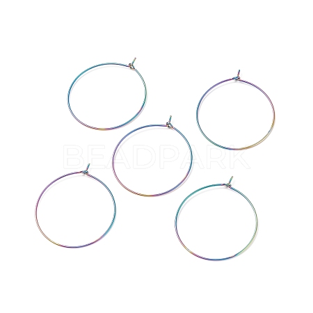 Ion Plating(IP) 316 Surgical Stainless Steel Hoop Earrings Findings STAS-F149-32M-A-1
