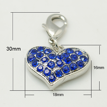 Alloy Rhinestone Pendants RB-C1386-A05P-1