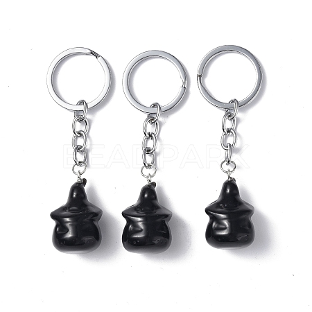 Natural Obsidian Keychains KEYC-P011-04P-07-1