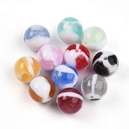 Two Tone Opaque Resin Beads X1-RESI-N042-16mm-16-1
