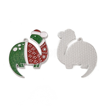 Christmas Theme Rack Plating Alloy Enamel Pendants PALLOY-O109-19P-1