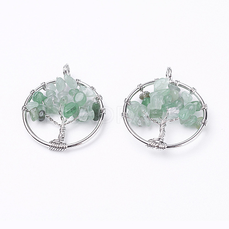 Natural Green Aventurine Pendants LS-G-E419-12P-1