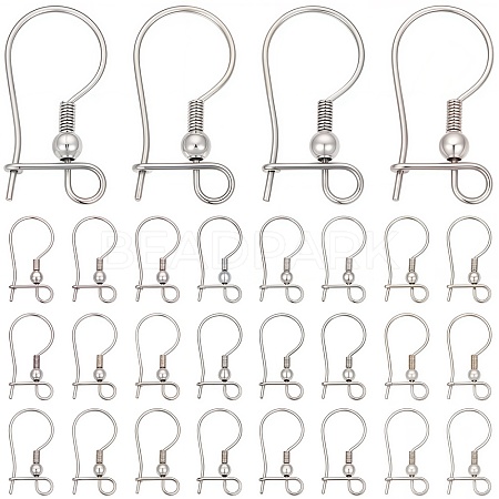 100Pcs 316L Surgical Stainless Steel Hoop Earring Findings STAS-SC0008-52-1