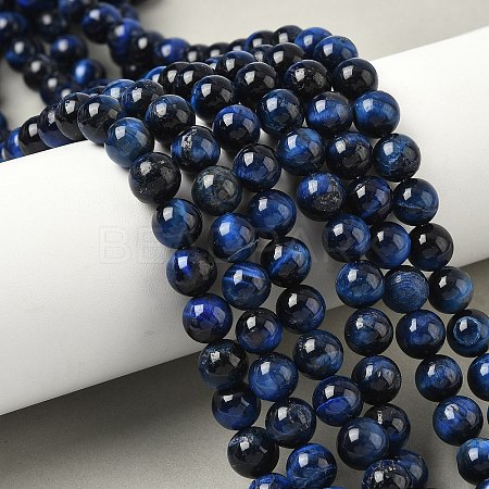 Grade B Natural Tiger Eye Beads Strands G-F591-18-8mm-01-1
