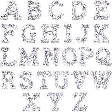 Alphabet Resin Rhinestone Patches DIY-GF0009-18A-1