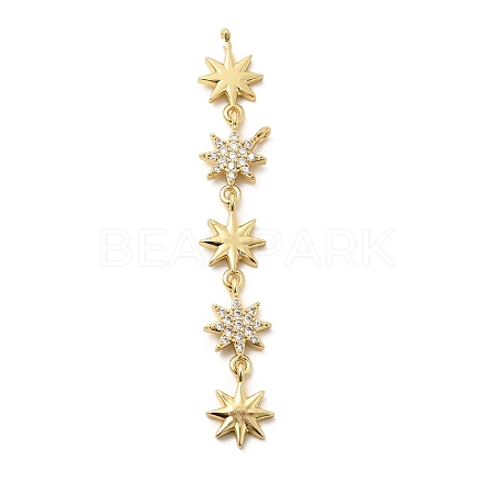 Brass Micro Pave Cubic Zirconia Big Pendants KK-C164-01G-G-1