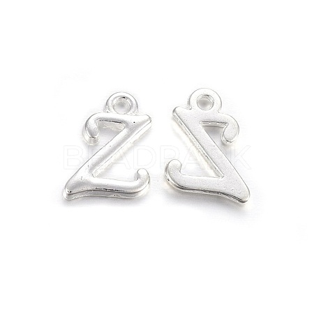 Silver Color Plated Alloy Letter Pendants PALLOY-J718-01S-Z-1