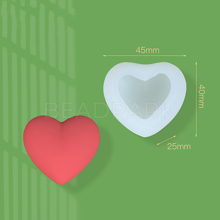 3D Heart DIY Soap Food Grade Silicone Molds SOAP-PW0001-041B-1