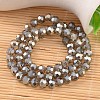 Faceted Round Rainbow Plated Glass Beads Strands EGLA-M017-B01-2