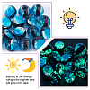 20Pcs Luminous Crackle Glass Beads GLAA-FH0001-89C-5