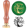Brass Wax Seal Stamp with Handle AJEW-WH0184-0178-1