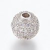 Brass Micro Pave Cubic Zirconia Beads LS-ZIRC-E134-8mm-04P-1
