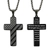 American Flag Bible Cross 304 Stainless Steel Pendant Necklaces for Men FS-WGFCD71-01-1