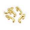 Golden Plated Alloy Letter Pendants PALLOY-J718-01G-J-2
