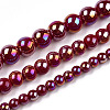 Electroplate Opaque Glass Beads Strands GLAA-T032-P8mm-AB05-4