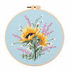 DIY Flower & Leaf Pattern Embroidery Kits SENE-PW0005-004F-1