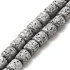 Electroplated Natural Lava Rock Beads Strands G-G984-16A-1