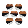 Tri-color Resin & Walnut Wood Pendants RESI-S358-77A-1