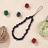 Natural Obsidian Chips Cell Phone Lanyard Wrist Strap HJEW-SW00018-04-3