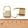 Rack Plating Brass Micro Pave Cubic Zirconia Hoop Earring Findings EJEW-H143-11G-3