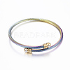 Trendy 304 Stainless Steel Torque Bangles & Rings Sets SJEW-H073-12A-2