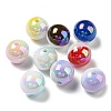 UV Plating Rainbow Iridescent Opaque Acrylic Beads X-MACR-D081-01-1