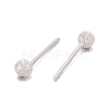 Textured 925 Sterling Silver Ball Stud Earrings EJEW-L202-004C-2