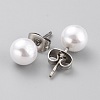 Acrylic Imitation Pearl Ball Stud Earrings STAS-Z035-05E-01-2