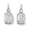 Brass Micro Pave Cubic Zirconia Pendants KK-C051-54P-02-1