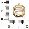 Rack Plating Brass Micro Pave Clear Cubic Zirconia Square Pendant Cabochon Settings For Fancy Stones KK-NH0001-17KCG-3