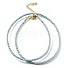 Polyester Cord Braided Necklace Makings MAK-L043-03G-02-1