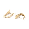 V-shaped Rack Plating Brass Hoop Earring Findings with Latch Back Closure KK-D083-04G-2