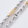 Men's 304 Stainless Steel Bar Link Chain Necklaces NJEW-P218-04-2
